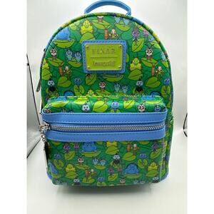 Loungefly Exclusive Disney Pixar A‎ Bugs Life AOP Green Blue Mini Backpack NWT